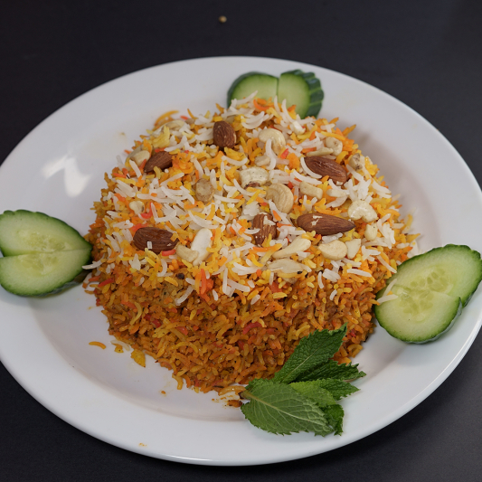 Lamb Biryani - aromatic rice dish at Indian BBQ & Grill Red Deer